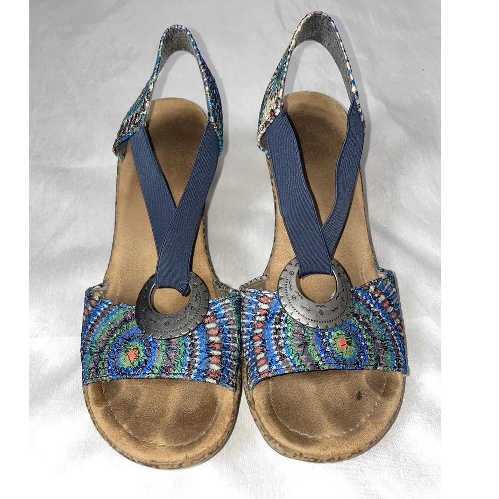 Rieker Peacock Wedge Sandals - Women's Size 40 (US 9)